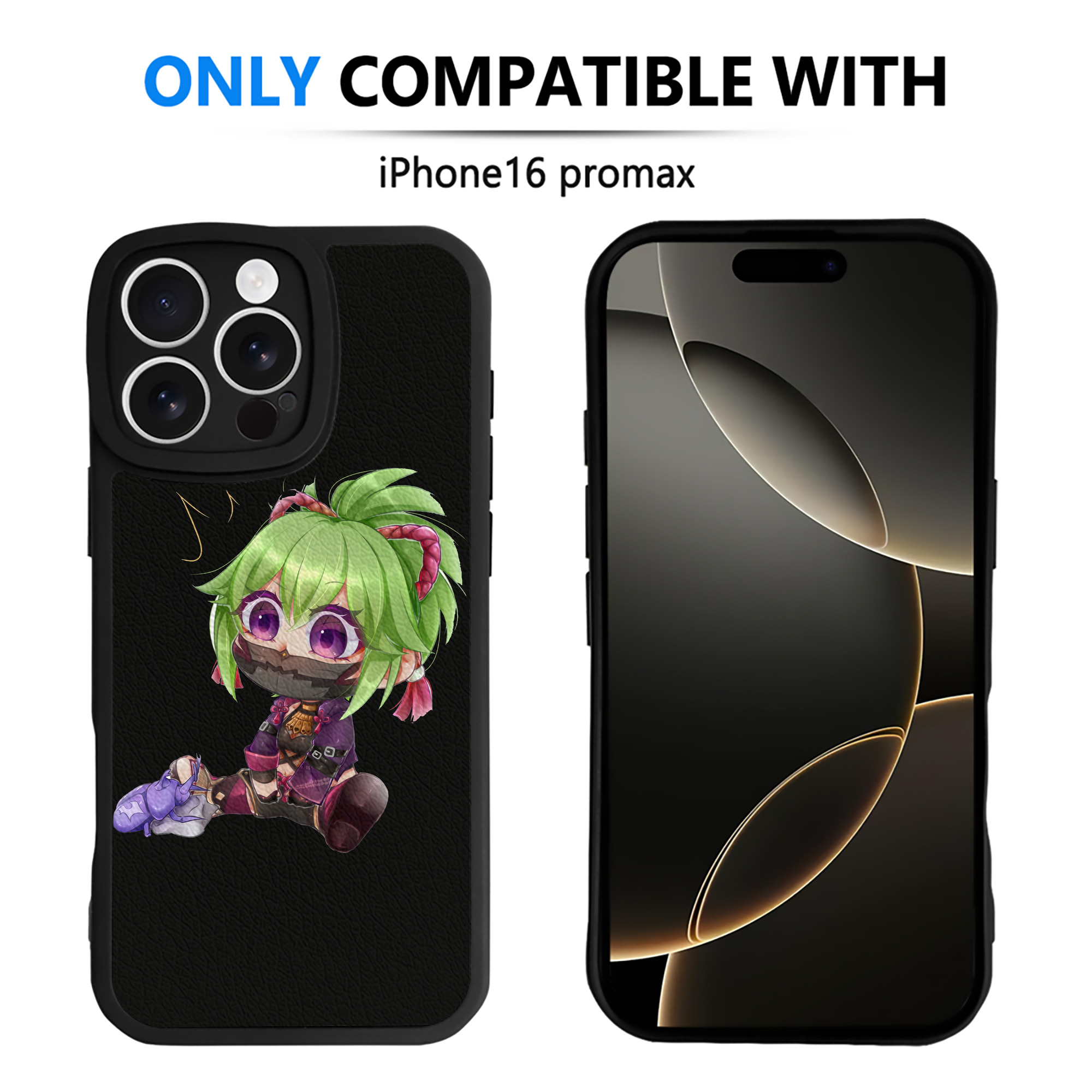 げんし神  久岐忍 くき しのぶ genshin Kuki Shinobu 【iPhone 16シリーズ対応】シリコンスマホケース（レザー調） 材質：シリコン